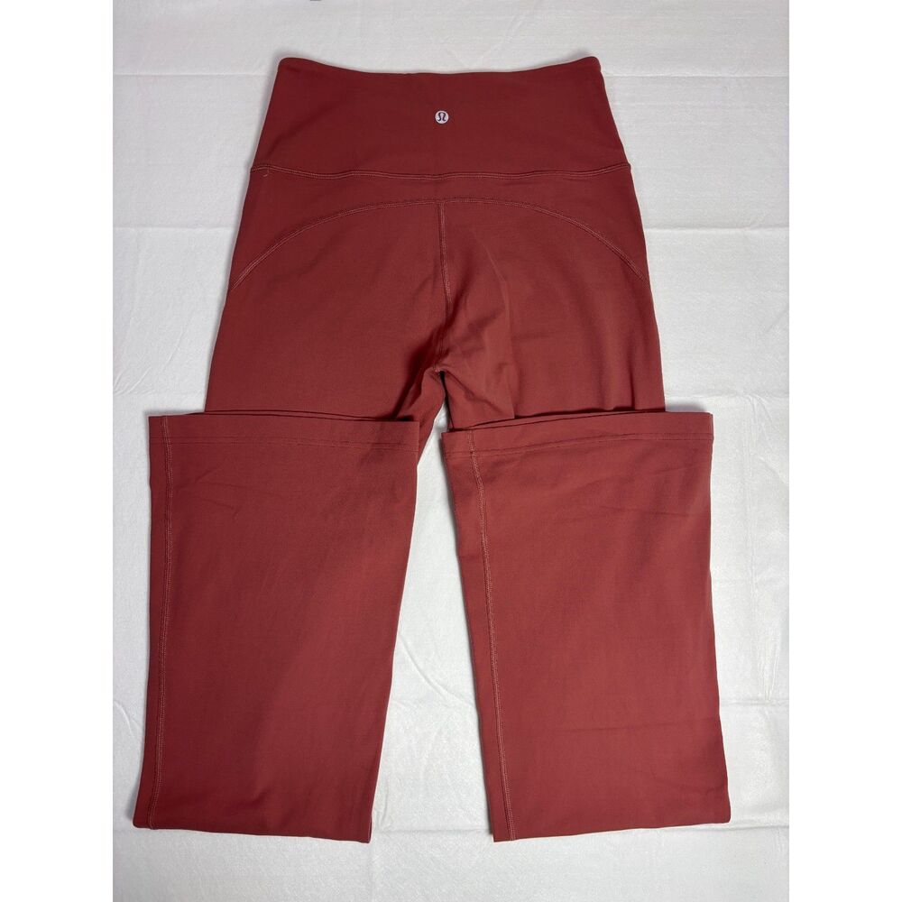 Lululemon Groove Super High Rise Flared Pant Nulu Terracotta Rust Red Size 8